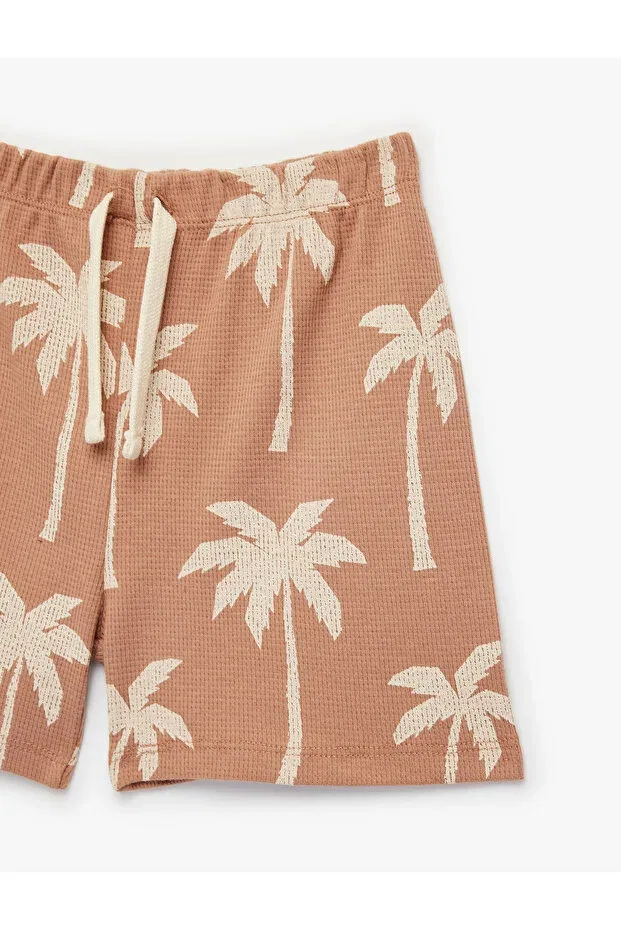 Детские шорты для мальчиков с принтом Brown baby patterned shorts Koton, Brown Patterned — фото 4
