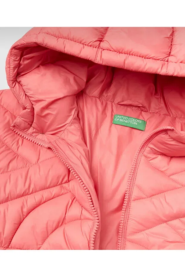 Детское пальто для девочек утепленное Benetton United Colors Of Benetton, Fuchsia — фото 3