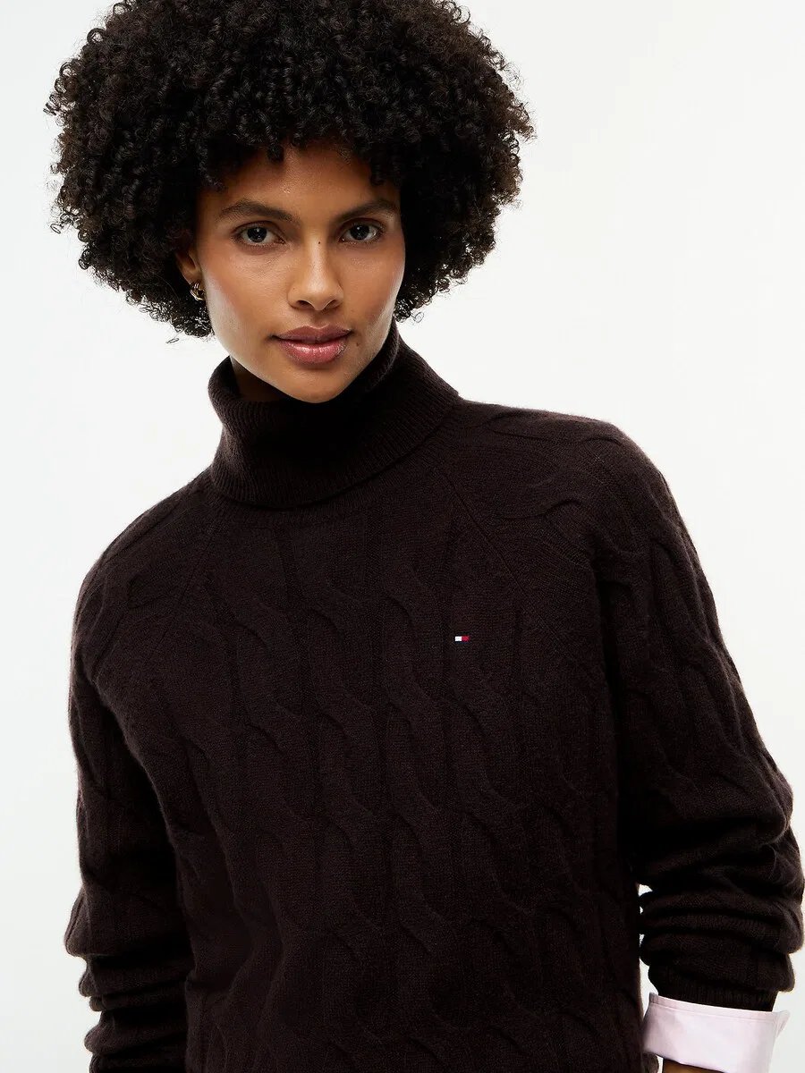 Свитер TOMMY HILFIGER шоколадного цвета — фото 2