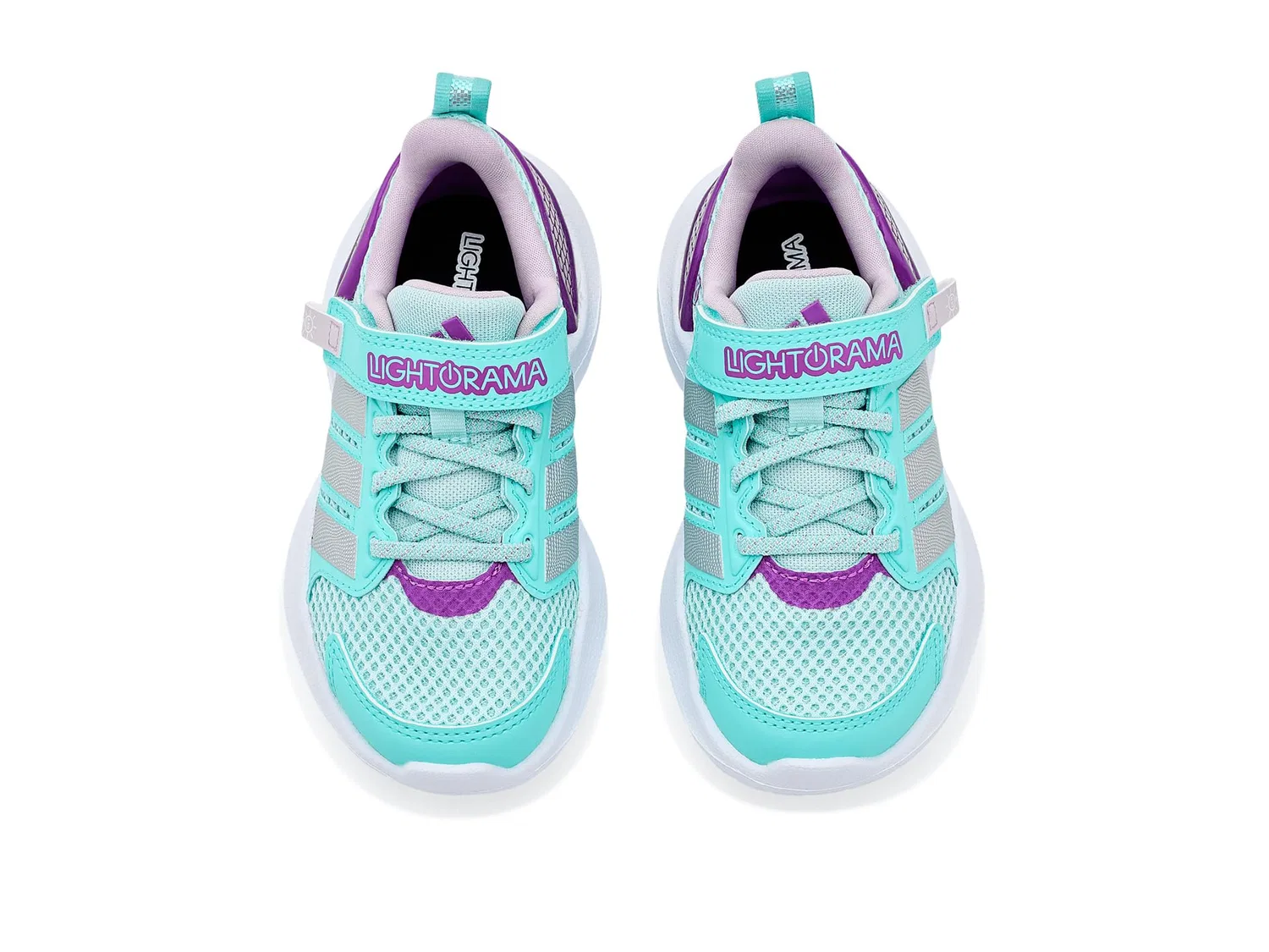 Кроссовки Lightorama Runner (для маленьких детей) Adidas Kids, Halo Mint/Silver Metallic/Flash Aqua — фото 3