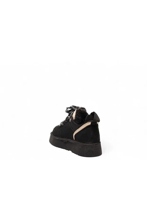 Детские ботинки для девочек на шнуровке Zeva Collection, Black — фото 4