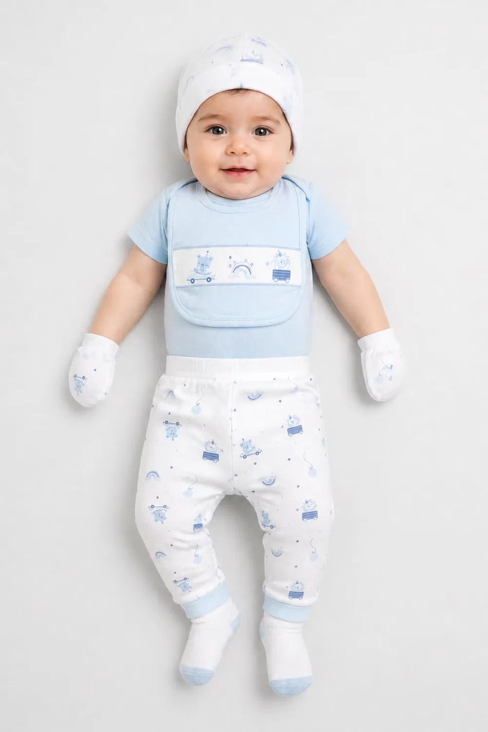 Комплект боди для мальчиков с принтом, 6 предметов, Rock-A-Bye Baby Boutique, разноцветный