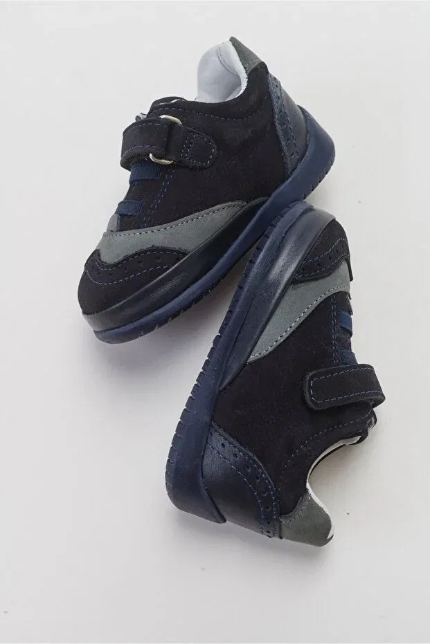 Детские ботинки для мальчиков из натуральной кожи Mnpc, Navy Blue — фото 4