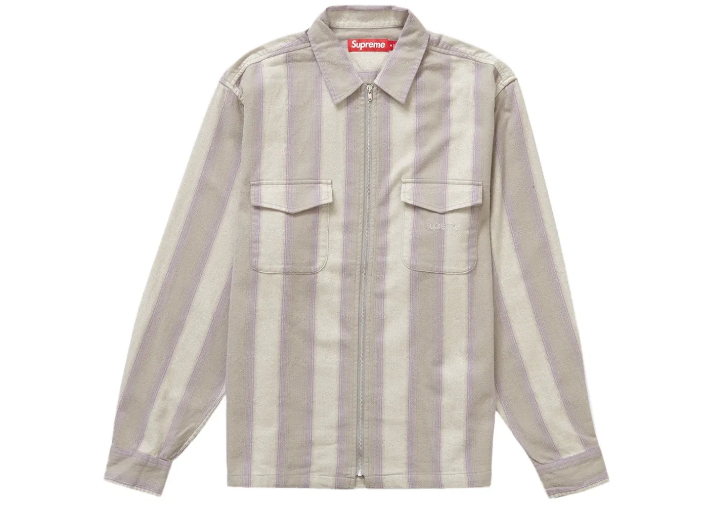 Мужская фланелевая рубашка на молнии Supreme Stripe Flannel, Grey