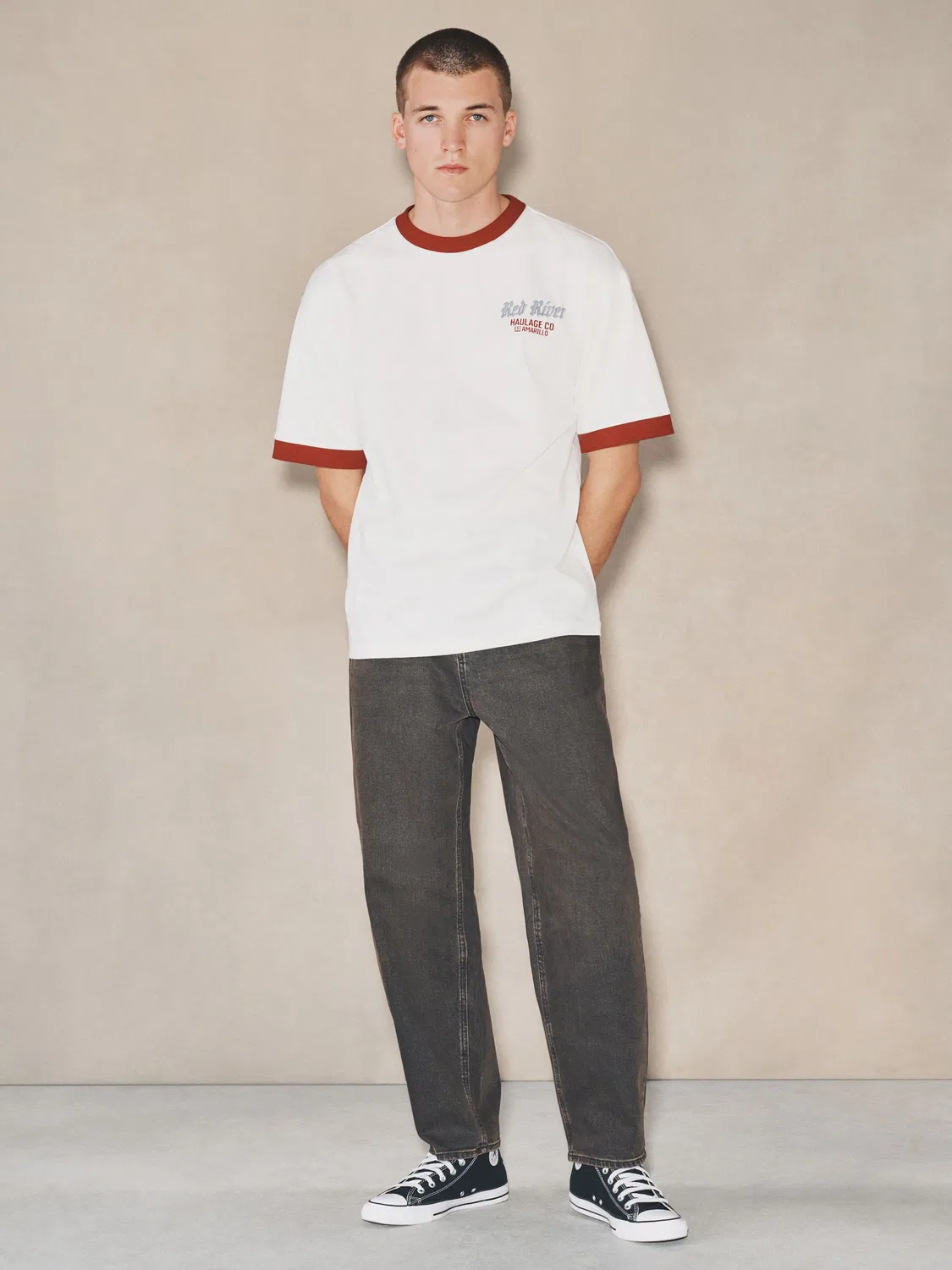 Джинсы Barrel Fit, EDIT Next, коричневый — фото 4