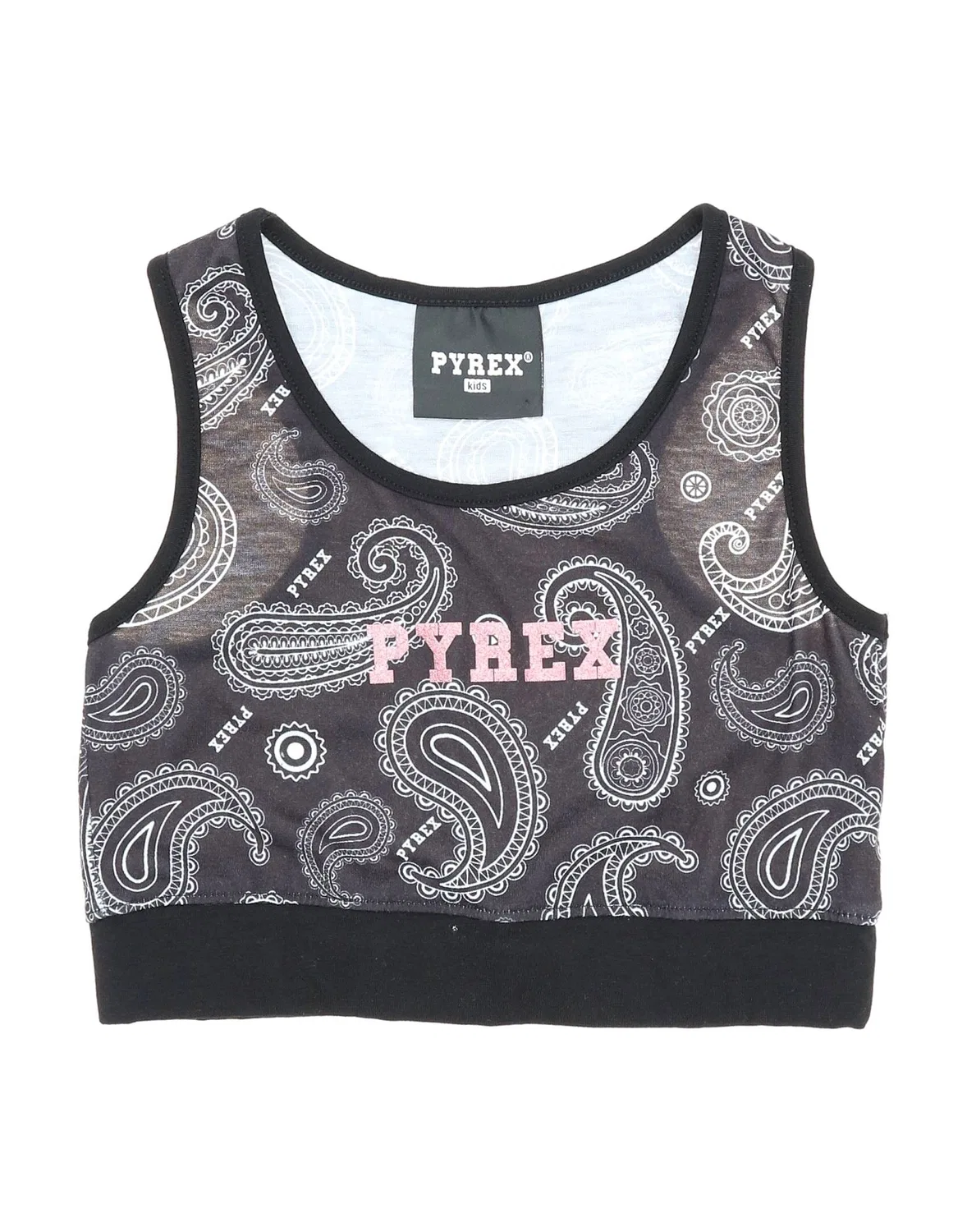 Детский топ с принтом Pyrex, черный