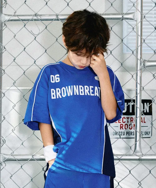 Детская футболка с цветовой блокировкой, быстросохнущая BROWNBREATH KIDS, Blue