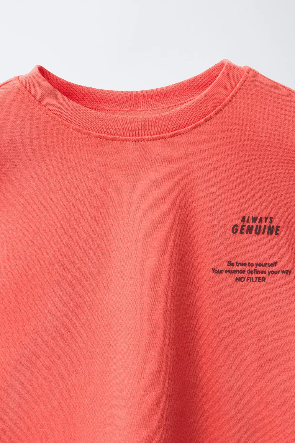 Футболка с принтом «Интерлок» ZARA, Coral pink — фото 3