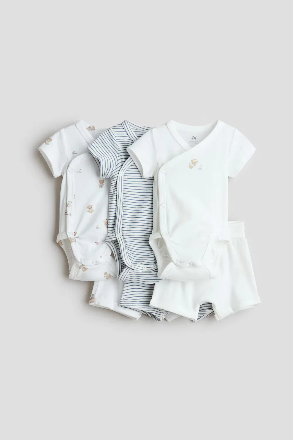 Комплект из 6 футболок H&M, Weiß/Teddybär
