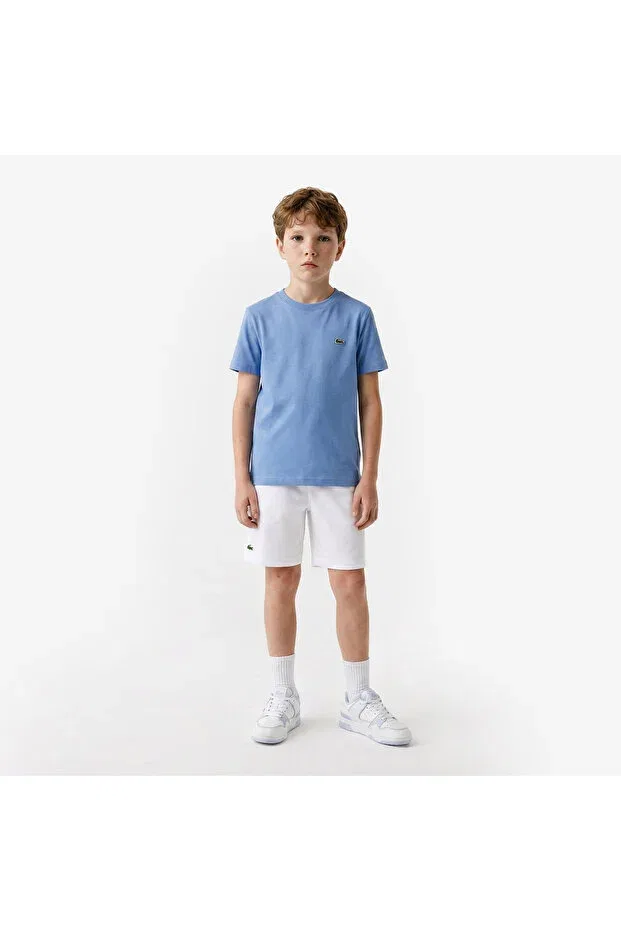 Детская футболка для девочек с коротким рукавом Lacoste, Uj7-Blue — фото 4