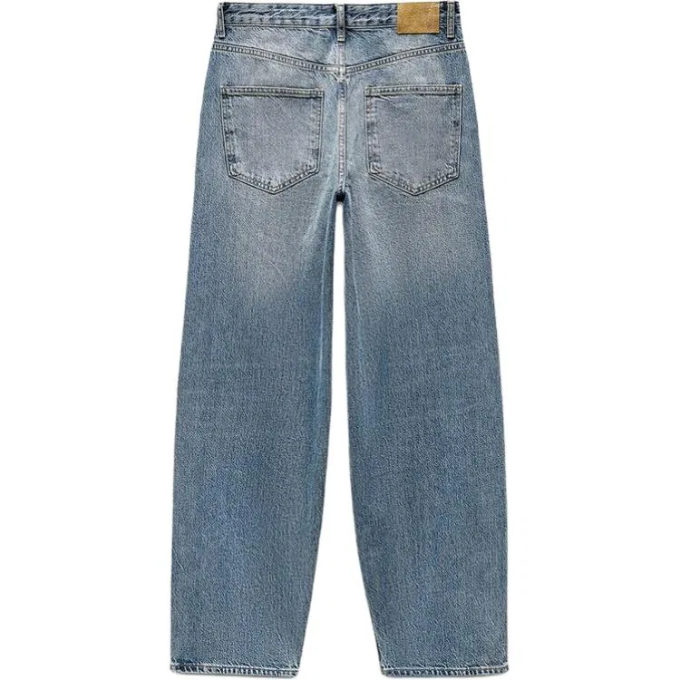 Женские джинсы свободного кроя с широкими штанинами Light Blue, ZARA — фото 3