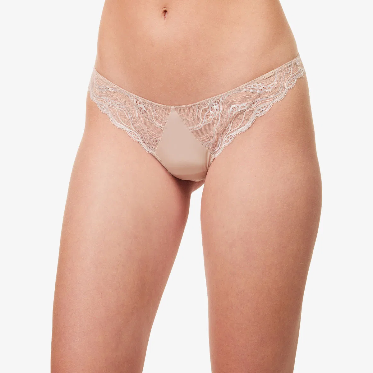Чувственные эластичные кружевные стринги Calvin Klein, кедр — фото 3