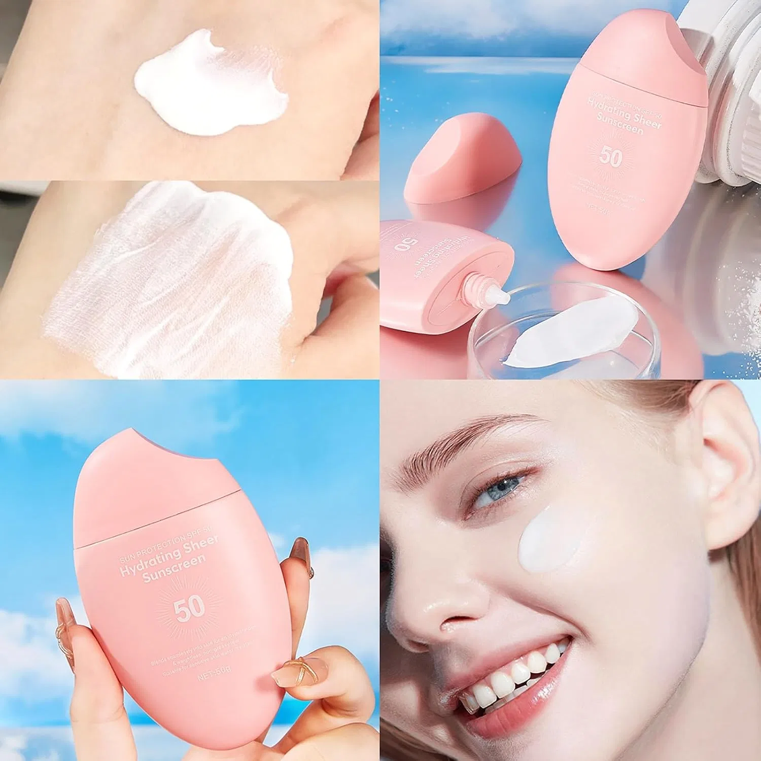 Солнцезащитный крем для лица Hydrating Sheer Face Sunscreen, SPF 50, RadiantRe, 50 г — фото 4