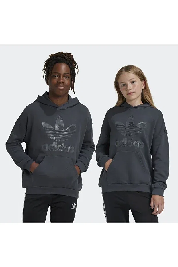 Детское худи с принтом Adidas, Carbon