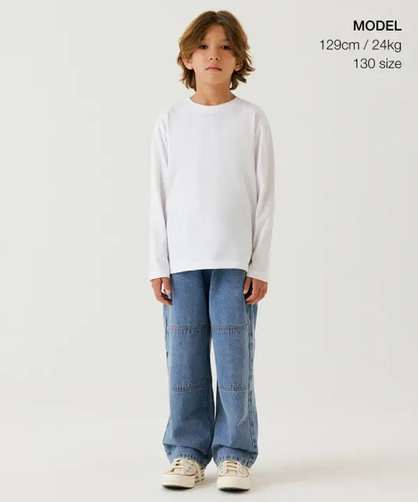 Джинсы широкие с карманами, Musinsa Standard Kids, light indigo — фото 2