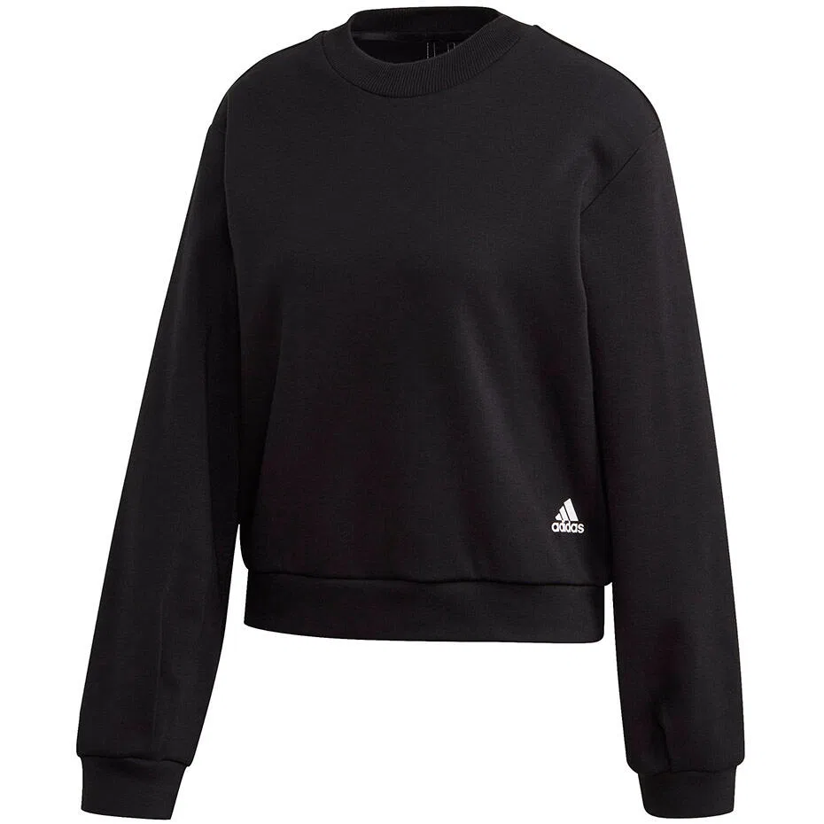 Женский свободный свитшот Adidas W St Crew, Цвет: Schwarz — фото 2