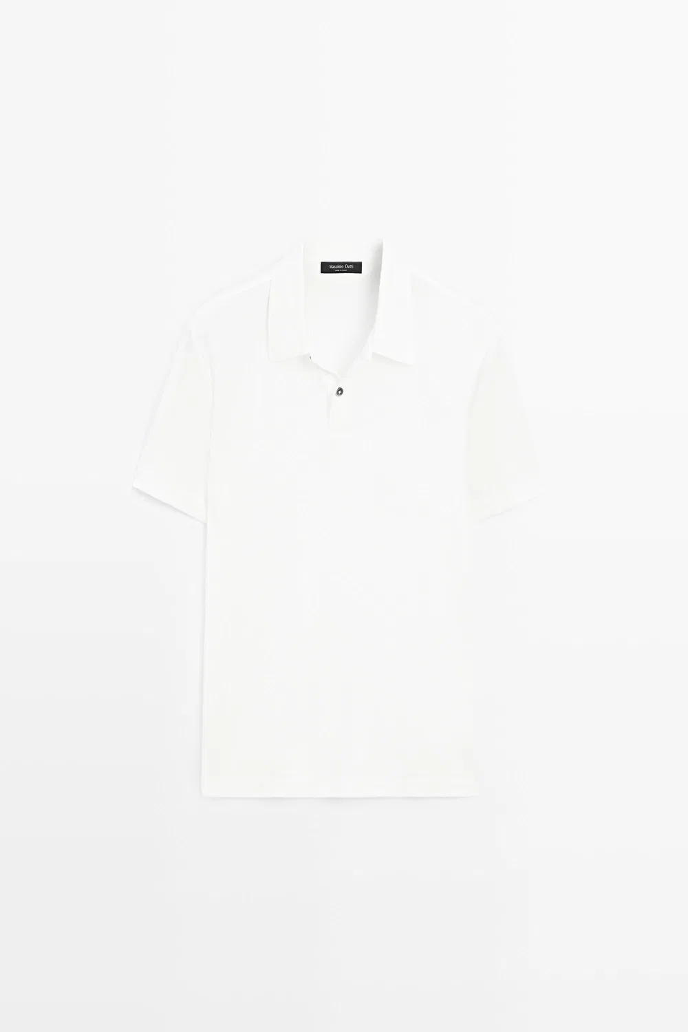 Поло Massimo Dutti 100% Cotton Short Sleeve Shirt, белый — фото 2