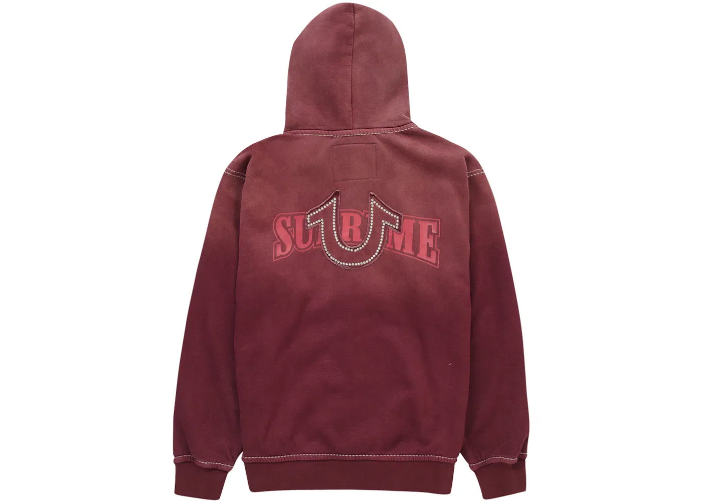 Мужская худи с застежкой-молнией Supreme True Religion Zip Up Hooded Sweatshirt (FW22), Eggplant — фото 2