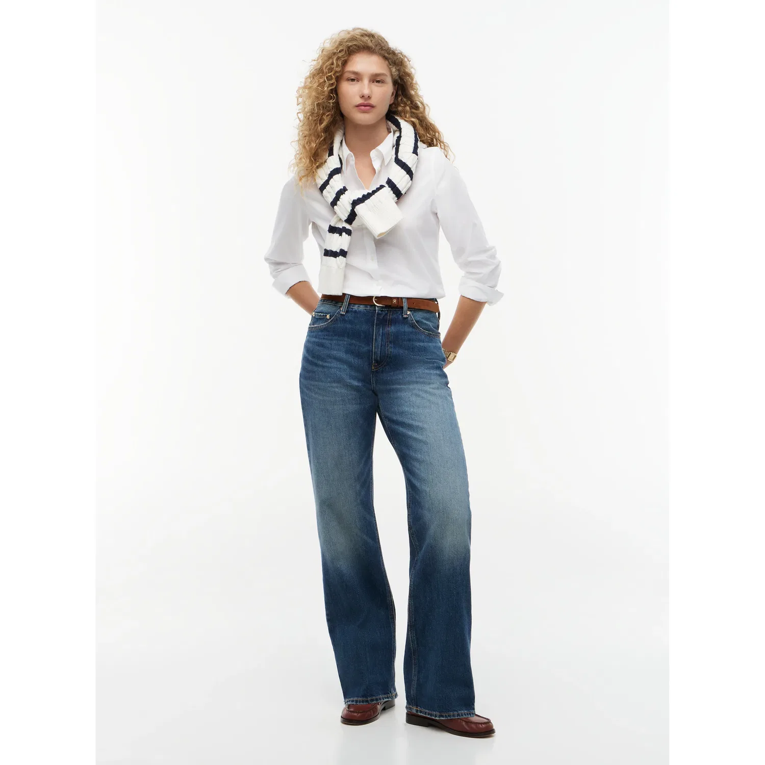 Женская блузка-рубашка regular fit Tommy Hilfiger, White — фото 4