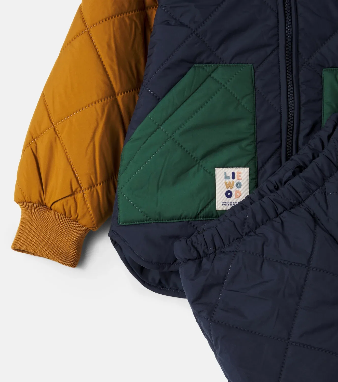 Комплект стеганой куртки и брюк Classic Navy Multi Mix Liewood, синий — фото 3