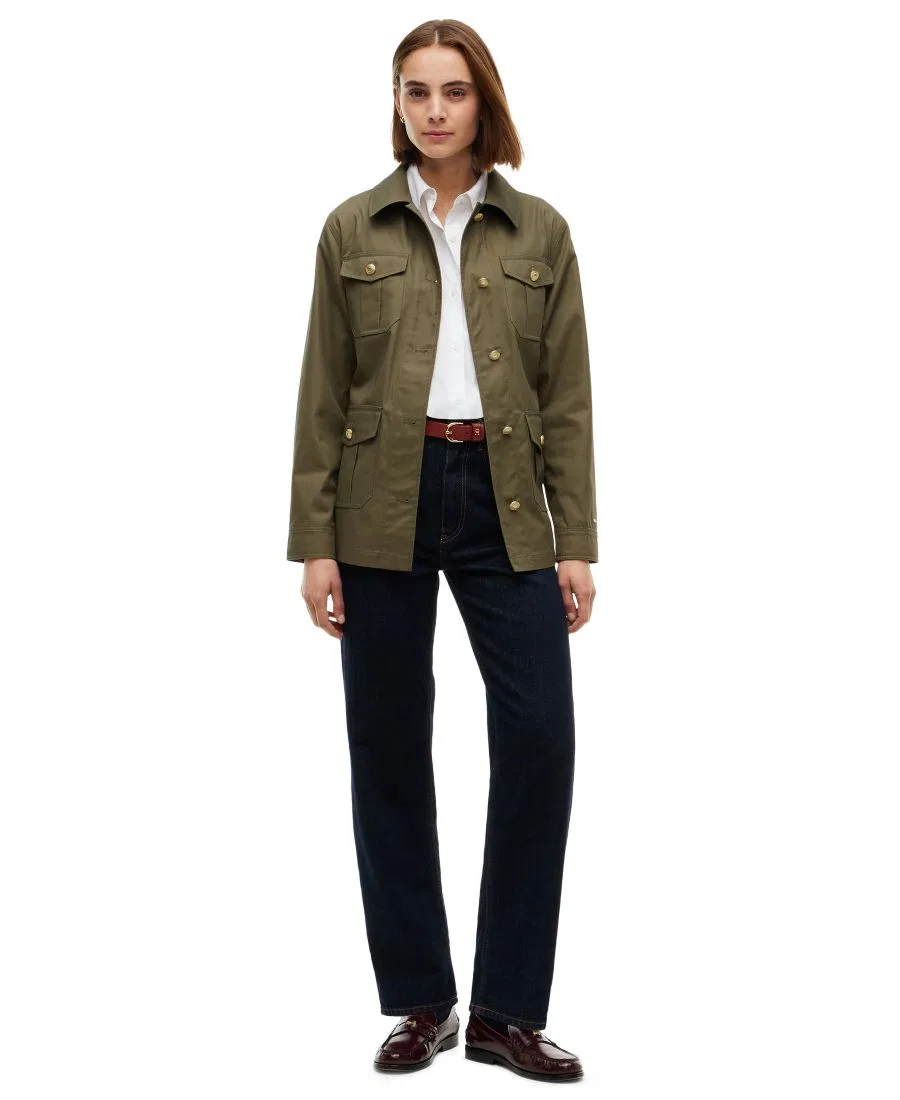Полевая куртка из хлопка с воротником и съемным поясом Tommy Hilfiger, Utility Olive — фото 2