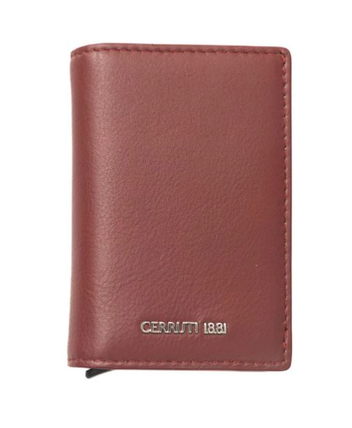 

Красный кожаный кошелек, элегантный и функциональный. Cerruti 1881, красный
