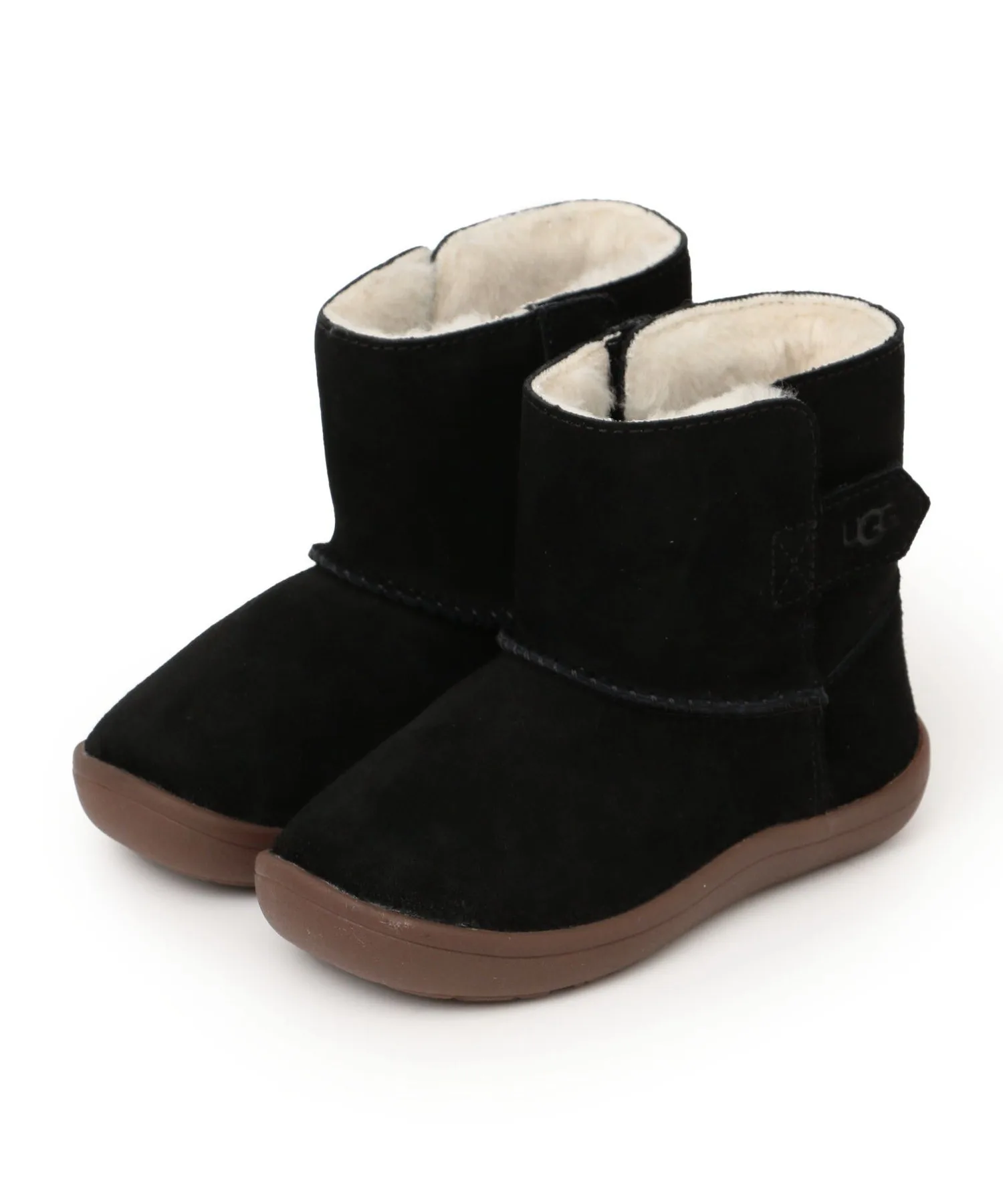 Детские сапоги из замши UGG KEELAN II с меховой подкладкой чёрные
