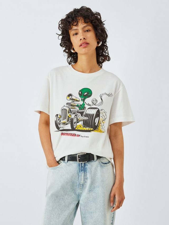 

Небесная хлопковая футболка Deus ex Machina, White/Multi