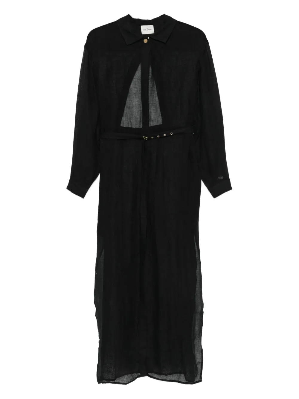 

Льняное платье миди Le Kasha, черный