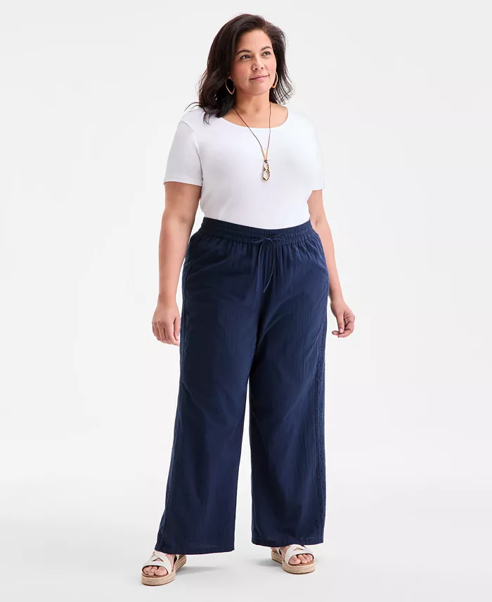 

Брюки больших размеров с люверсами Style & Co, синий