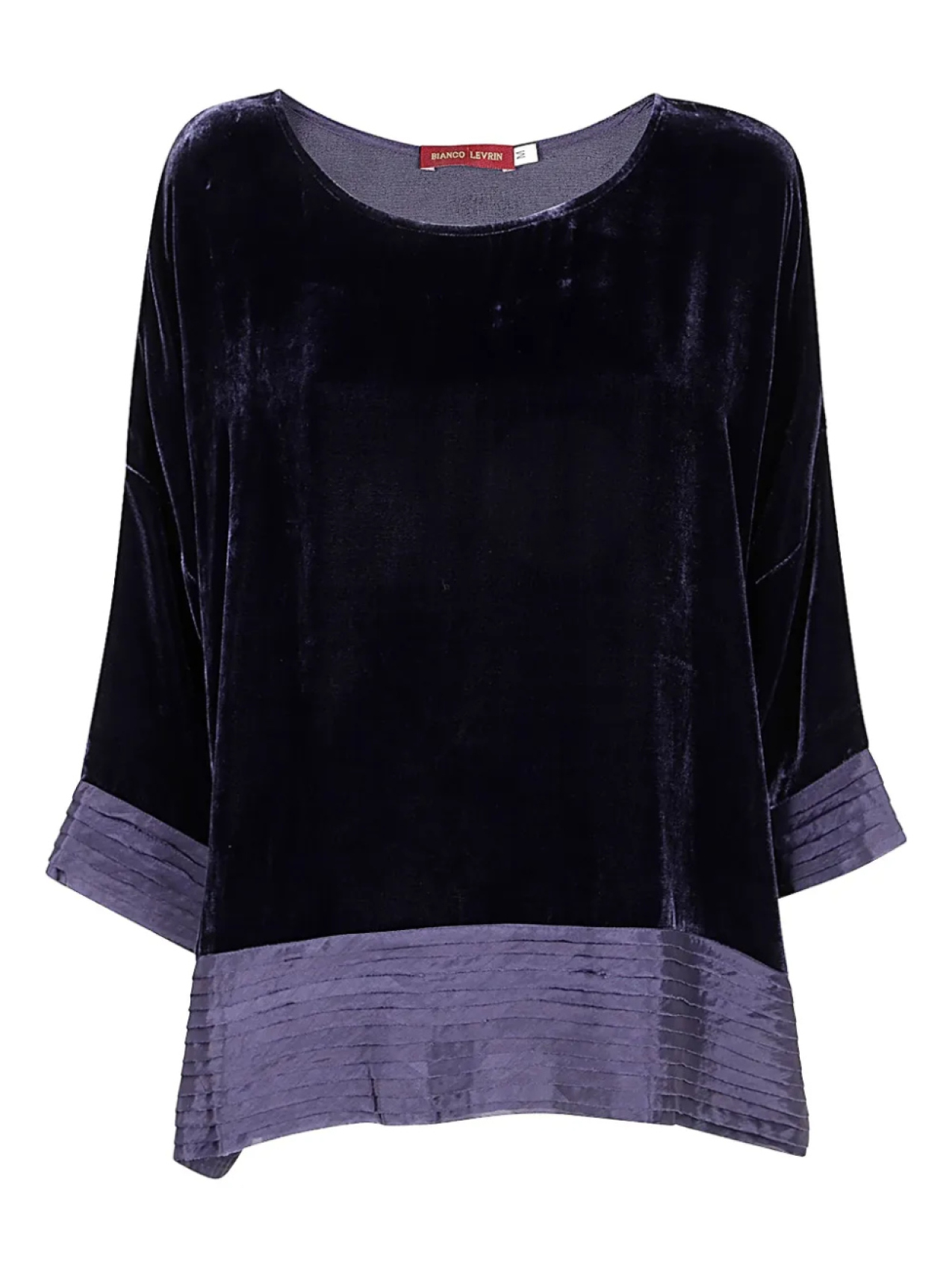 

Топ Bianco Levrin velvet pleated-hem top, фиолетовый
