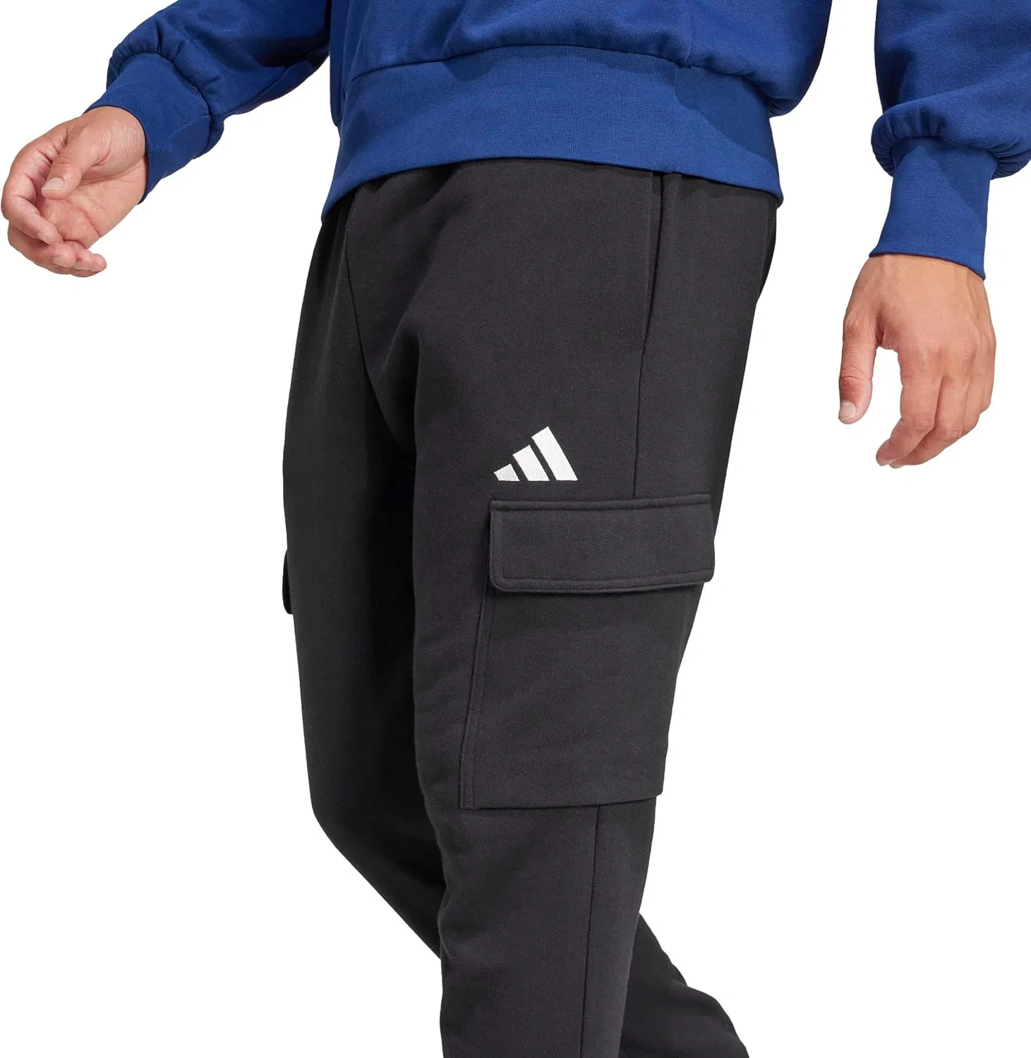 Мужские спортивные брюки adidas Essentials Feelcozy из французской махровой ткани с отворотами — фото 4