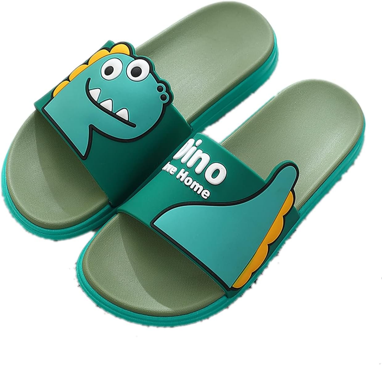 

Тапочки Aoakva Kawaii с милым мультяшным динозавром, кломпы для девочек и женщин, летние шлепанцы для душа, нескользящие пляжные обувь из мягкого ПВХ, зеленый