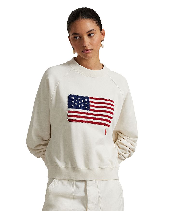 

Лоурен Ральф Лорен Логотип Флаг Френч Терри Крутка — эксклюзив Ralph Lauren, белый