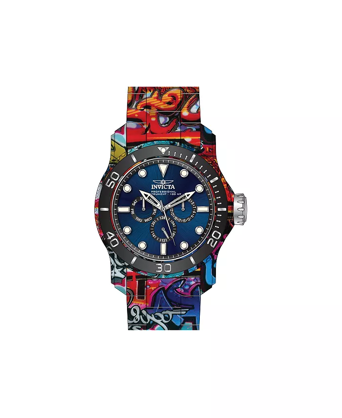 

Мужские часы Pro Diver Quartz Chronograph 47856, черный корпус, синий циферблат Invicta, белый
