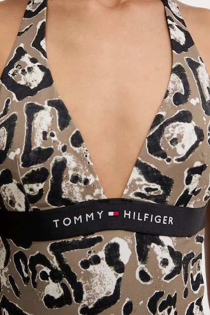 Купальник слитный с животным принтом Tommy Hilfiger, коричневый — фото 4