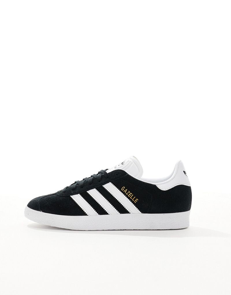 Черные кроссовки adidas Gazelle с белой отделкой — фото 2