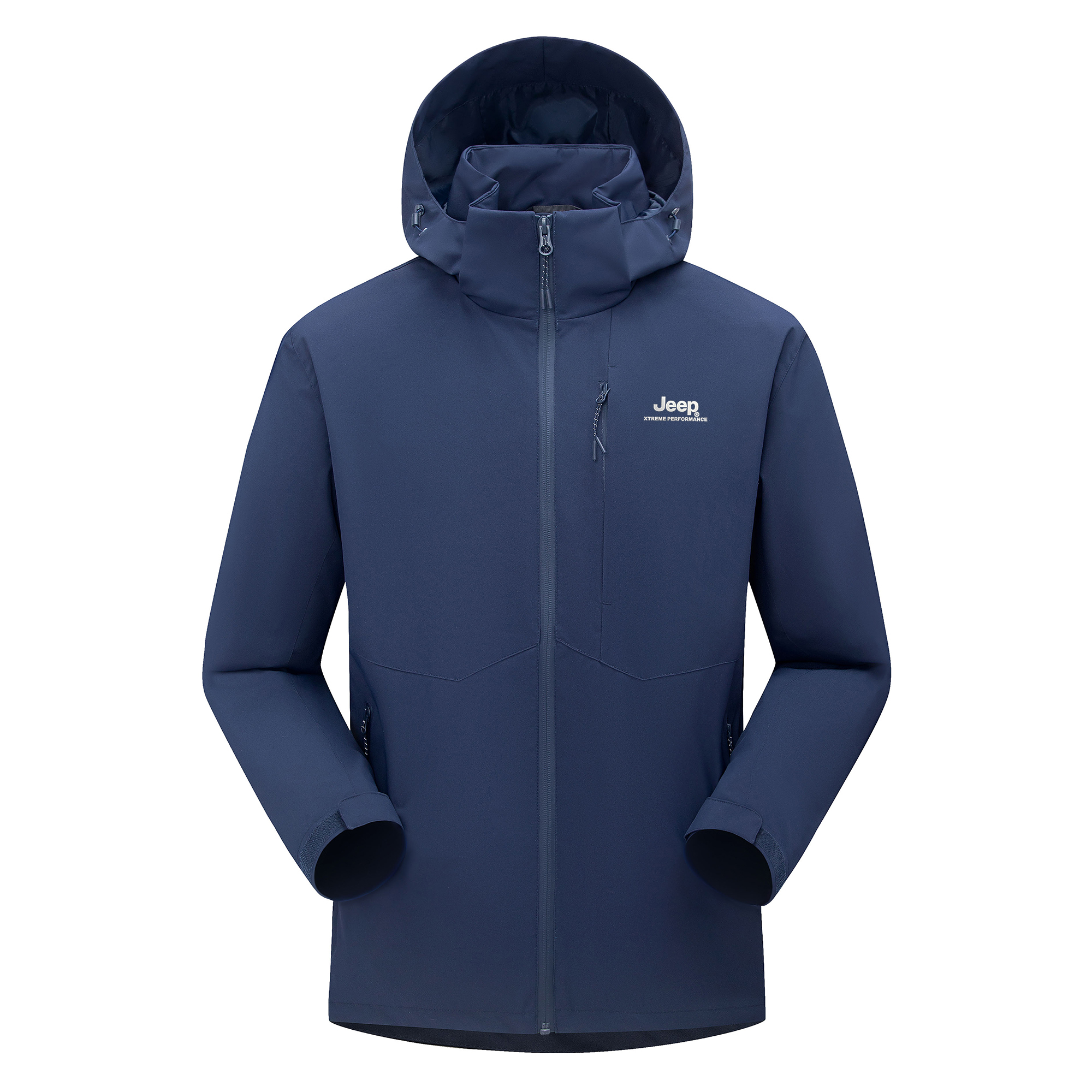 

Тренч Unisex с капюшоном Moderate Jeep, темно-синий