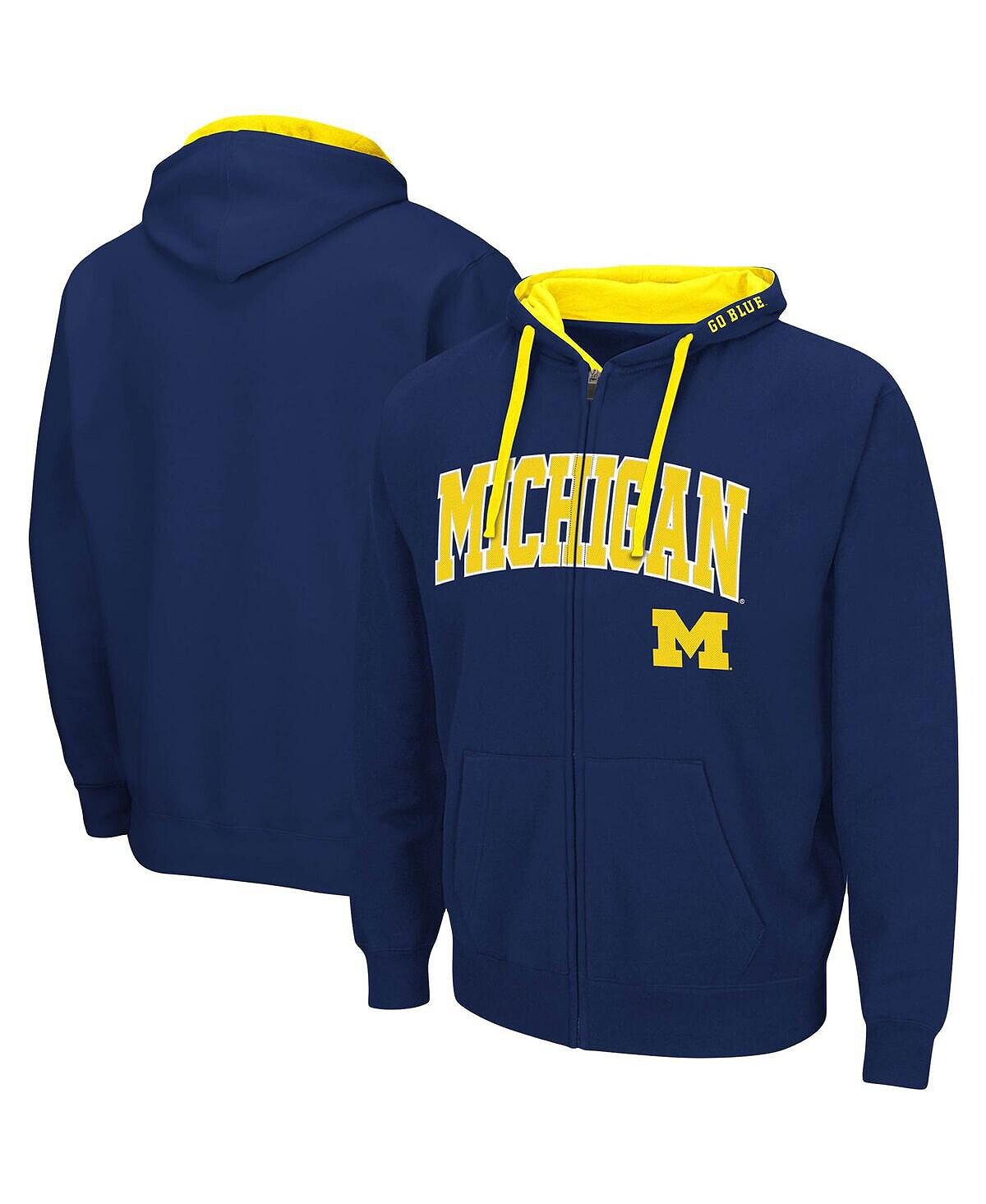 

Мужская темно-синяя толстовка с молнией во всю длину Michigan Wolverines Big and Tall Colosseum, Синий, Мужская темно-синяя толстовка с молнией во всю длину Michigan Wolverines Big and Tall Colosseum