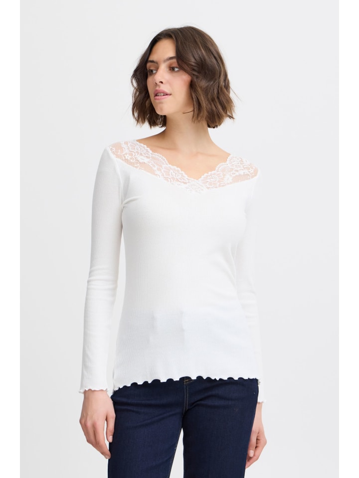 

Лонгслив Fransa Shirttop FRHIZAMOND TEE 25 20614301 elegantes Longsleeve, белый