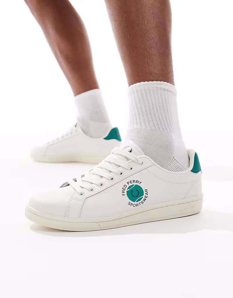 

Кроссовки Fred Perry B721 из кожи белого/зеленого цвета