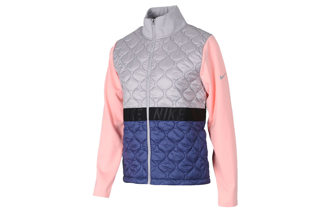 Короткое пальто женское розовое/голубое Nike, розовый — фото 3
