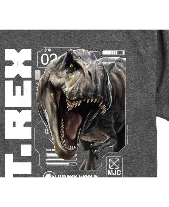 Футболка Big Boys Live Action T-Rex Jurassic Park, серый — фото 3