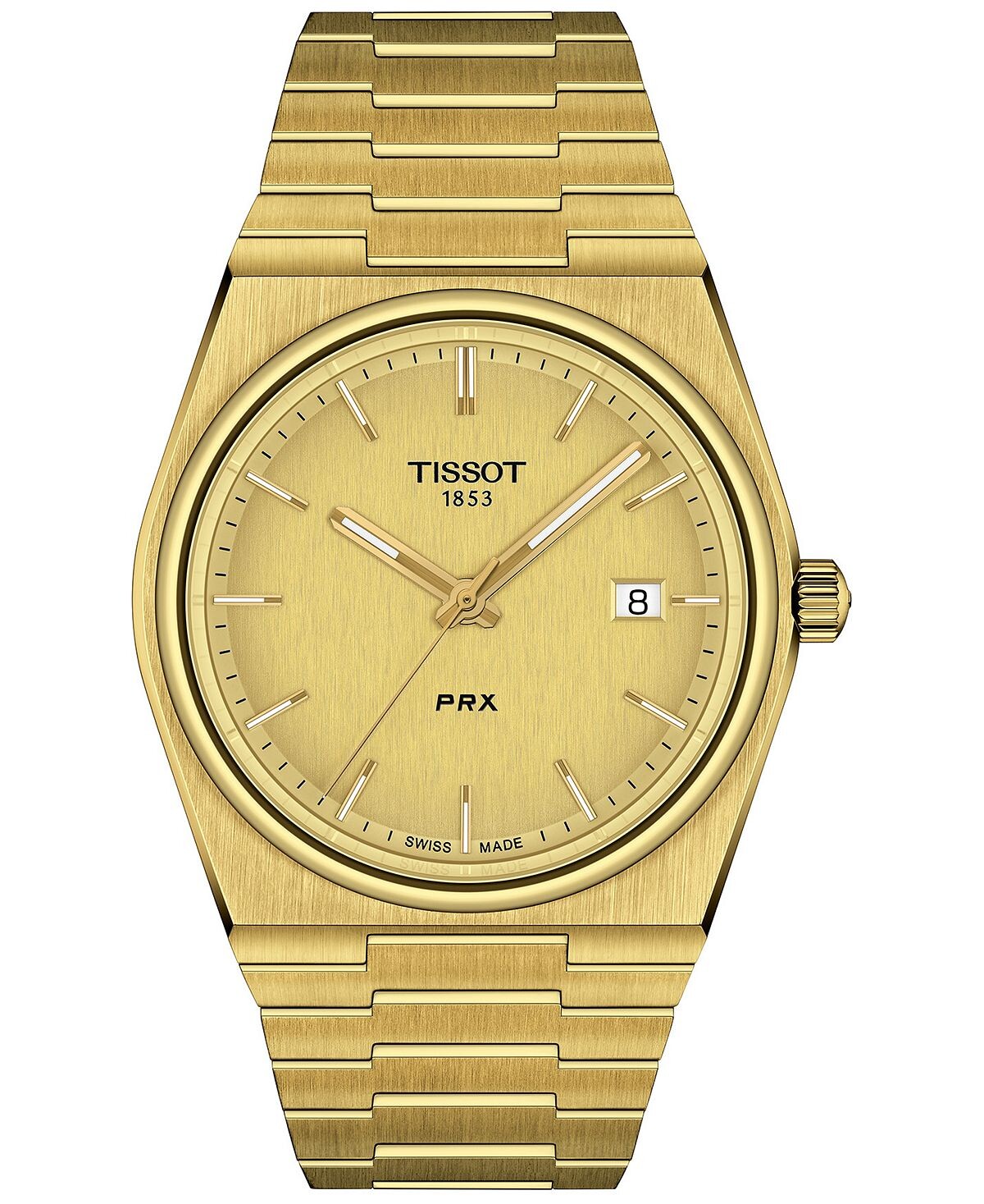 

Мужские часы PRX с золотистым браслетом из нержавеющей стали, 40 мм Tissot