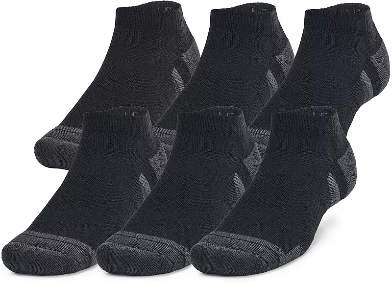 

Низкие носки унисекс UA Performance Tech Under Armour, 6 шт, черный/серый