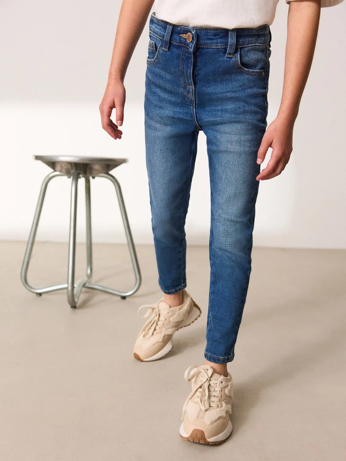 Джинсы скинни Regular Fit Mid Blue Next, средний синий