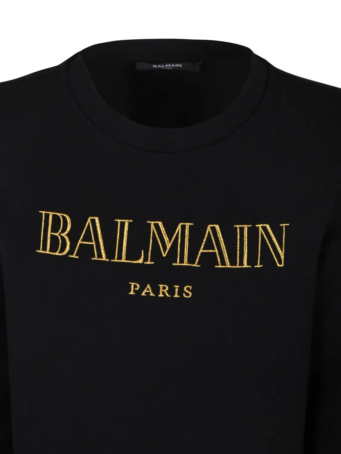 Платье из джерси с вышитым логотипом Balmain, черный — фото 3