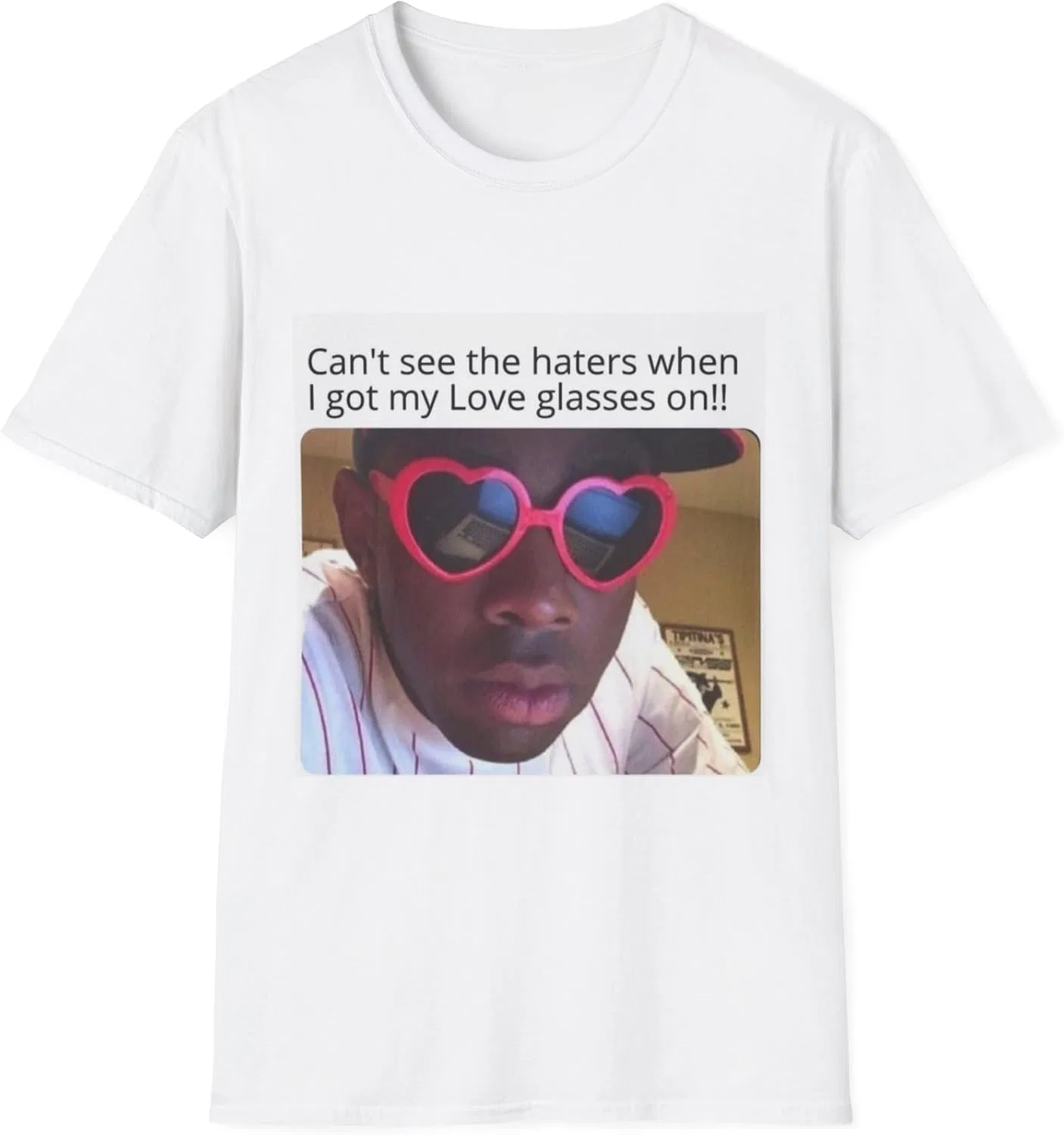 Женская футболка с принтом Love Glasses Gildan 64000, White