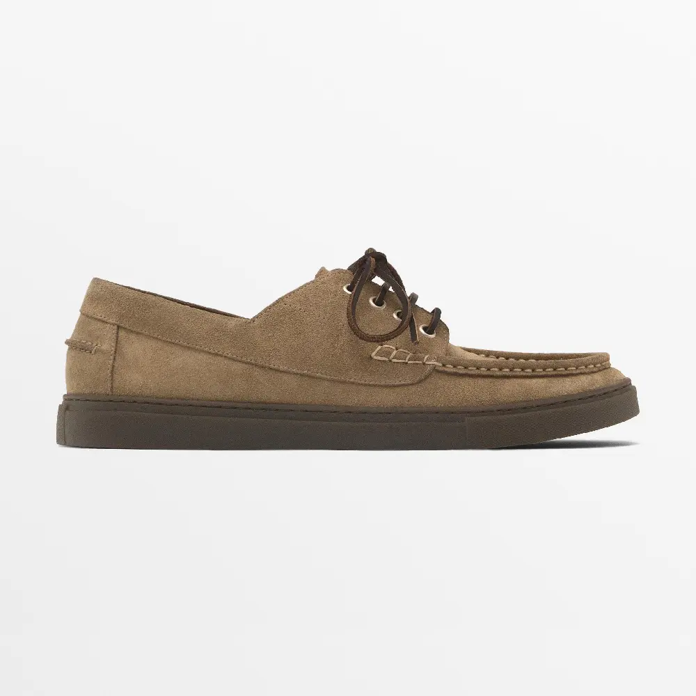 

Мокасины Massimo Dutti Split Suede Deck, светло-коричневый