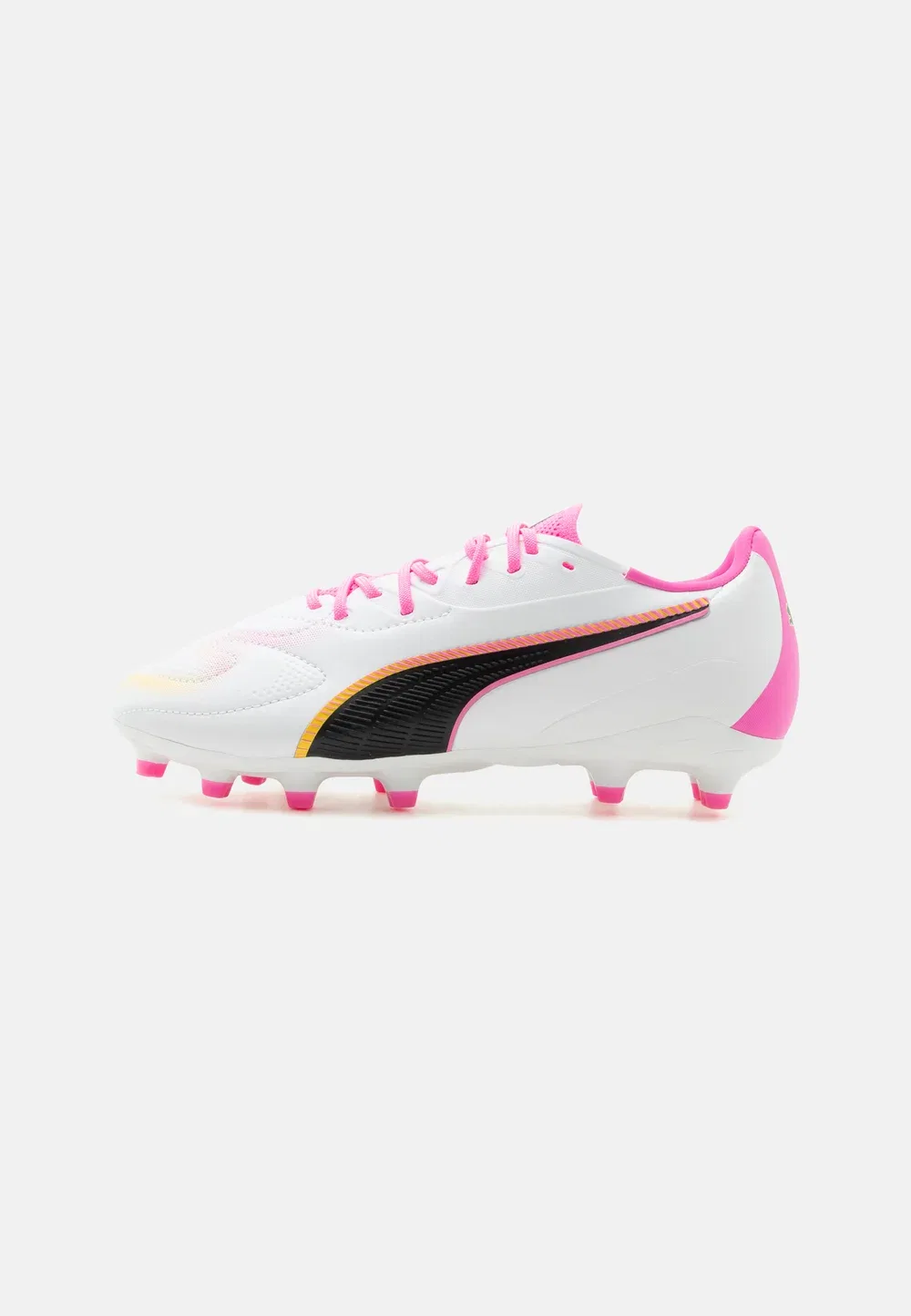Футбольные бутсы King 20 match fg/ag jr unisex для искусственных газонов Puma, White/Poison Pink/Bright Aqua